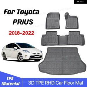 3D TPE RHDフロアカーマット トヨタ プリウス 50 2018-2022 XW50 車用フロアマット ライナートレイ フット パッド カーペットマット 自動車アクセサリー