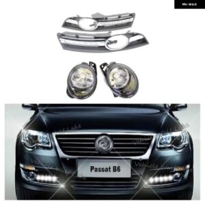 LED DRL VW PASSAT B6 2006-11 カー スタイリング LED DRL デイタイム ランニングライト 防水 ハーネス LED フォグランプ