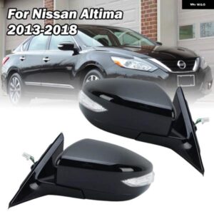6ワイヤードアサイドミラー アセンブリ 日産 アルティマ 2013-2018 US バージョン グロスブラック ウィンカー付き ウィングミラー カーアクセサリー