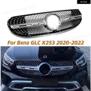 ブラック グリル メルセデス ベンツ GLC クラス X253 2020-2022 GLC300 セダン SUV クロームダイヤモンド スタイル バンパー グリル