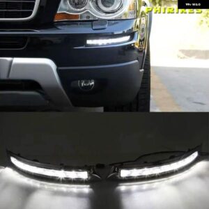 LED デイタイム ランニングライト VOLVO XC90 2007-13 DRL イエローウィンカー フォグランプ 付き カーアクセサリー