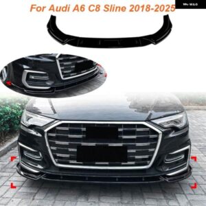 車用フロント バンパー スポイラー 下顎 リップスプリッター ディフューザー デフレクター ガードカバー ボディ 2018 - 2025 アウディ A6 C8 SLINE 2024