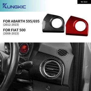 フィアット 500 2008-2023 アバルト 595 695 2012-2022 2023 LHDRHD 車 運転席側 エア アウトレット パネル トリム リアルハードカーボン ステッカー