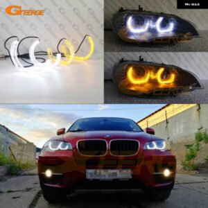 BMW X6 E71 E72 X6M X5 E70 超高輝度デイライトウィンカー DTM M4 スタイル LEDエンジェルアイ ハローリング カーアクセサリー