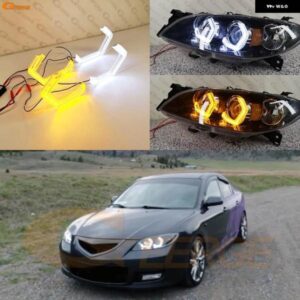 マツダ 3 BK 2003 - 2008 超高輝度 M4 アイコニック スタイル 3D 六角形 LED エンジェルアイキット ハローリング カーアクセサリー