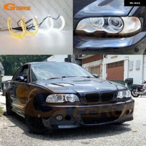BMW E46 コンバーチブル クーペ 2001-2003 キセノン HD 超高輝度 デイライト ウィンカー DTM M4 スタイル LED エンジェルアイキット ハローリング