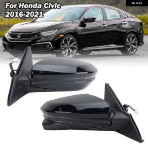 サイドミラー アセンブリ ホンダ シビック 2016-2021 US バージョン ブラック マニュアル 折りたたみ 式 ウィンカーライト バックミラー カーアクセサリー