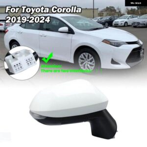 9ピンサイドミラー アセンブリ トヨタ カローラ E21 E210 MK12 2019-2024 ユーロ インターフェース ブラインド スポット 折りたたみ 式ホワイトドアミラー