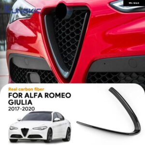 リアルハードカーボン ステッカー アルファロメオ ジュリア 2017-20 LHD RHD カー グリル 装飾 フレーム トリム アクセサリー