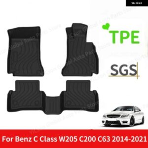 RHD車用全ウェザー型フロアマット ベンツ C クラス W205 C200 C63 C250 2014-2021 防水 カーフロアマット