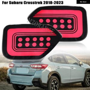 LEDスモークブラックシェル3機能リア バンパー ライト スバル クロストレック リア テールライト ローポジションブレーキ インジケーター 2018-2023