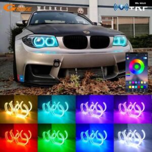 BMW 1シリーズ E82 E88 E87 E81 RFリモートBLUETOOTHアプリマルチカラークリスタルDTM スタイル RGB LEDエンジェルアイキット ハローリング