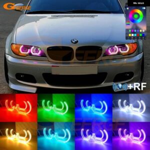 BMW E46 クーペ カブリオ コンバーチブル 2004-2006 LCI RFリモート BLUETOOTH アプリ DTM スタイル マルチカラー RGB LED エンジェルアイ ハローリング