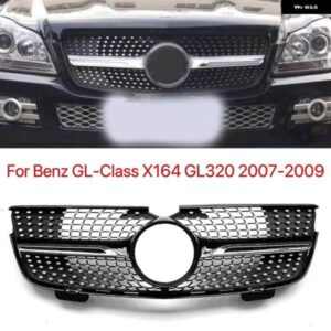 レーシング グリル メルセデス ベンツ X164 GL クラス GL320 GL450 2007 2008 2009 フロント グリル シルバー/ブラック アッパー バンパー フード メッシュ