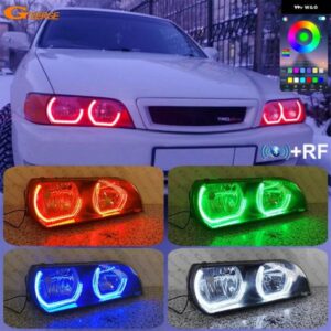 トヨタ チェイサー JZX100 RFリモートBLUETOOTHアプリ マルチカラークリスタル DTM M4 スタイル 超高輝度RGB LEDエンジェルアイキット ハローリング