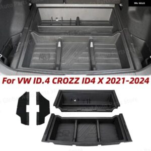 ABS製 車用 リア トランク ボトム 収納 ボックス オーガナイザー VW ID.4 CROZZ ID4 X 2024-2021 ID4 カーゴ 収納 ケース アクセサリー