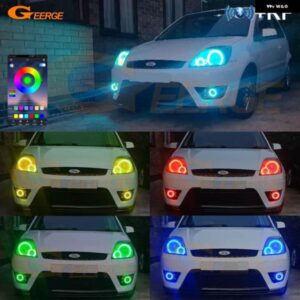 フォード フィエスタ フェイスリフト V JH JD MK6.5 RFリモートBLUETOOTH対応アプリマルチカラーRGB LEDエンジェルアイハローリングキット
