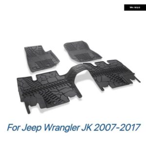 ジープ ラングラー JK 2007-2017 2ドア 4ドア ブラック 防水 ゴム製 カーフロアマット 滑り止め カーペット 内装アクセサリー