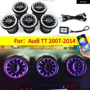 256色 LED エアベント アウディ TT 2007-2014 APP コントロール カー エアコン ターボ アウトレット デコレーションランプ アンビエントライト 改装済み