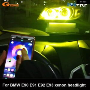BMW 3シリーズ E90 E91 E92 E93 キセノン ヘッドライト RFリモートBLUETOOTHアプリ マルチカラークリスタルDTM M4 スタイル RGB LEDエンジェルアイキット