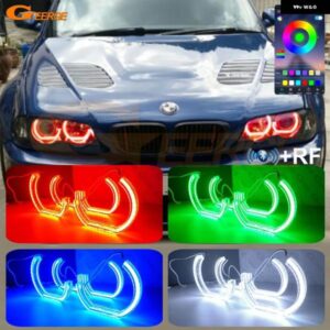 BMW E46 クーペ コンバーチブル セダン M3 RF リモート BLUETOOTH アプリ マルチカラー DTM M4 スタイル RGB LED エンジェルアイキット ハローリング