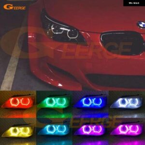 BMW E60 E61 LCI M5 RF ワイヤレスリモート BLUETOOTH アプリ付き マルチカラー DTM スタイル RGB LED エンジェルアイキット ハローリング