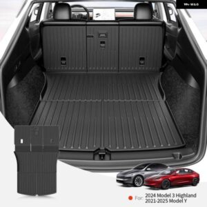 テスラ TPE トランク マット モデル3 Y ハイランド 2021-2025 四季対応 防水 滑り止め TPE 専用カーアクセサリー