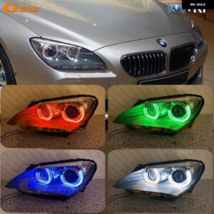 BMW 6シリーズ F12 F13 F06 M6 640I 650I RFリモートBLUETOOTHアプリマルチカラークリスタルDTM M4 スタイル RGB LEDエンジェルアイハローリング