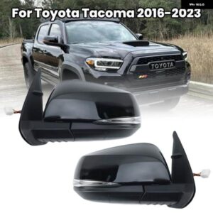 8ピンサイドミラー アセンブリ トヨタ タコマ 2016-19-2023 ブラック ブラインド スポットドアウィングミラー 付き カーアクセサリー