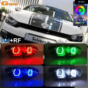 フォルクスワーゲン VW シロッコ III MK3 RFリモートBLUETOOTHアプリマルチカラー超高輝度DTM スタイル RGB LEDエンジェルアイキット ハローリング