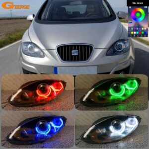 SEAT レオン アルテア トレド RF リモート BLUETOOTH アプリ マルチカラー クリスタル DTM M4 スタイル RGB LED エンジェルアイキット ハローリング