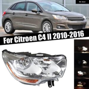 カーアクセサリー シトロエン C4 II 2010-2016 オートフロント バンパー ヘッドライト シグナルランプ ドライビングライト ハウジング ヘッドライト