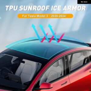 TPUアイスアーマープレカットサンルーフ フィルム テスラ モデル3 2020-23 モデル3ハイランド 2024 断熱カーPPF