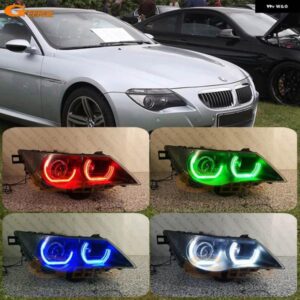 BMW E63 E64 630CI 630I 645CI 650I M6 BLUETOOTH APP マルチカラークリスタル DTM M4 スタイル RGB LED エンジェルアイキット ハローリング