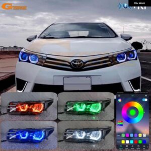 トヨタ カローラ アルティス E17 E18 2013 - 2019 BLUETOOTH アプリ マルチカラー クリスタル DTM M4 スタイル RGB LED エンジェルアイキット ハローリング