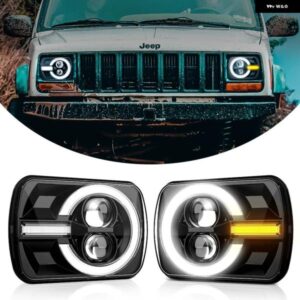 2個 90W DOT 5X7 7X6 H6054 LED ヘッドライト DRLウィンカーシールドビーム ジープ チェロキー XJ ラングラー YJ C4 コルベット トヨタ ピックアップ
