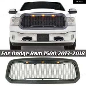 車用フロント グリル フード LEDライトアッパーハニカム ビレット フェイスフリット ダッジ ラム 1500 2013-18