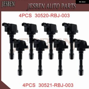8個 フロント リア イグニッション コイル 30521-RBJ-003 30520-RBJ-003 ホンダ ジャズ フリード アキュラ ILX インサイト 1.3 1.5 ハイブリッド 2012-2016