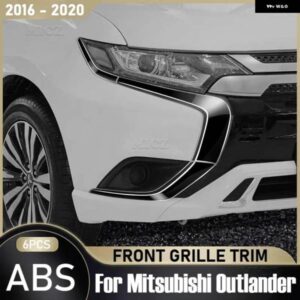 カー スタイリング 三菱 アウトランダー 2016 - 2020 車 ABS ピアノブラック フロント バンパー トリム フロント グリル フロント バンパー トリム