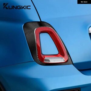 リアルハードカーボン ステッカー フィアット500 アバルト595 695 2017-23 リア テールライト フレーム 1ペア