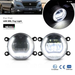 LED バンパー 2-IN-1 フロント デイタイム ランニングライト DRL フォグランプ フィアット デュカート 2016-2022 プント エボ 2009- 500 500L ドブロ パンダ