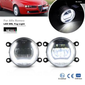 アルファロメオ 159 ブレラ スパイダー 2005-2009 LED 2IN1 フロント デイタイム ランニング ライト フォグランプ DRL キャンバス ハロー ヘッドライト 2個