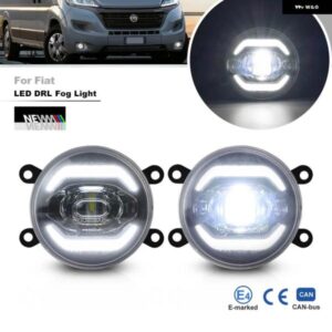 フィアット DUCATO 2014-22 プントエボ TIPO パンダ DOBLO 500 500L DRL ハロー LED ドライビング フォグランプ