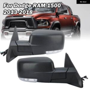 ドアミラー アセンブリ ダッジ ラム 1500 2500 3500 2013-2018 テクスチャブラック 電動 折りたたみ 式 ダブルプラグ サイドミラー アクセサリー