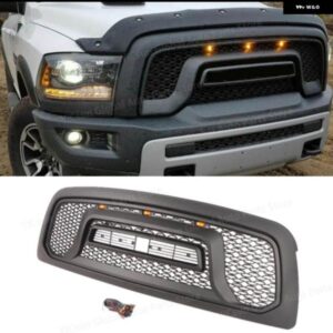 ダッジ ラム 1500 2009-2012 グリル ハニカム グリル LEDライト付き フロント バンパー 装飾 アクセサリー