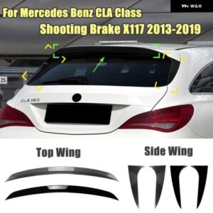 メルセデス ベンツ CLA クラス シューティングブレーク X117 2013-2019 車用 リアトップウィング サイドウィング スポイラー スプリッター ボディガード カ