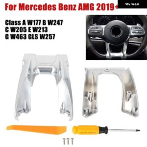 車用ステアリングフラットホイールアンダー トリム カバー メルセデス ベンツ AMG 2019+ スポーツ A W177 B W247 C W205 E W213 G W463 GLS W257 クラス