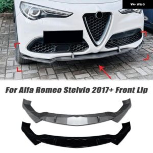 車用フロント バンパー リップ フロントロアスポイラー ABSガードキット アルファロメオ ステルヴィオ 2017+ 自動車アクセサリー 外装 カバー