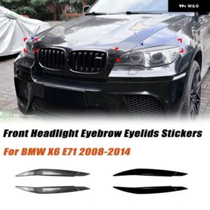 車用フロント ヘッドライト アイブロウランプ ステッカー BMW X6 E71 2008-2014 ボディ スタイリング トリム カバー 装飾 ガードアクセサリー