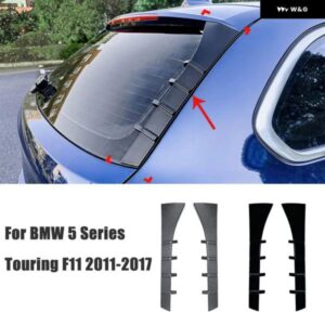BMW 5シリーズ ツーリング F11 2011-2017 車用 リアウィンドウ サイドウィング テールスポイラー スプリッター グロッシーブラック/カーボンルック